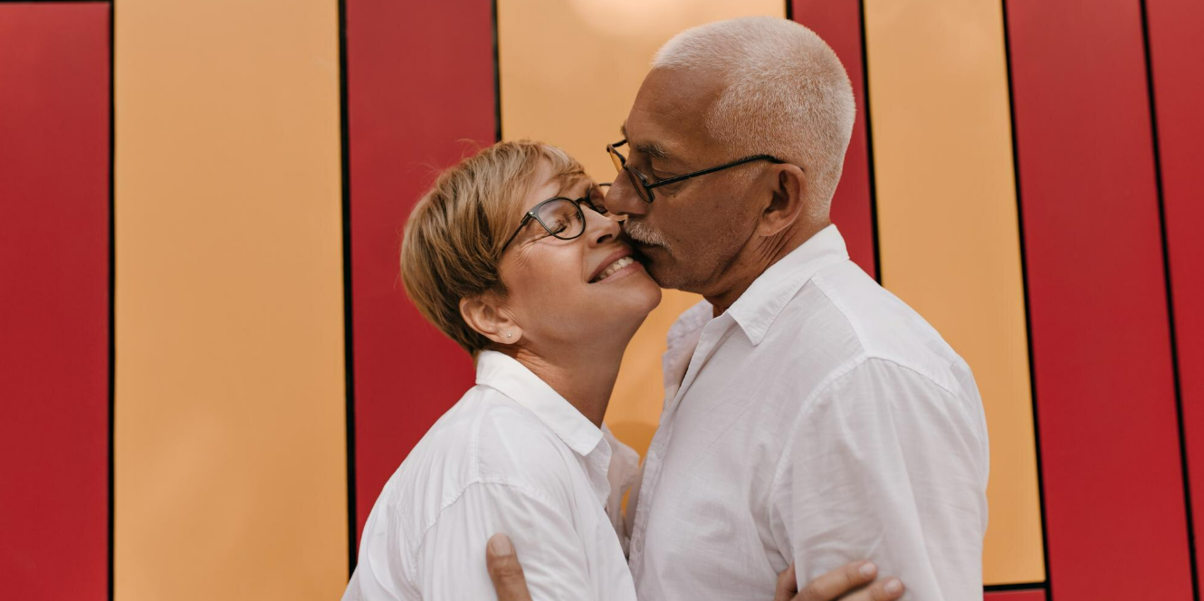 Mature couple sharing an affectionate moment
