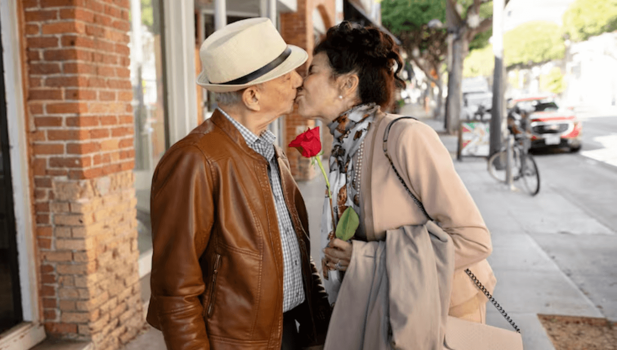 Mature couple getting to know each other through a calm conversation